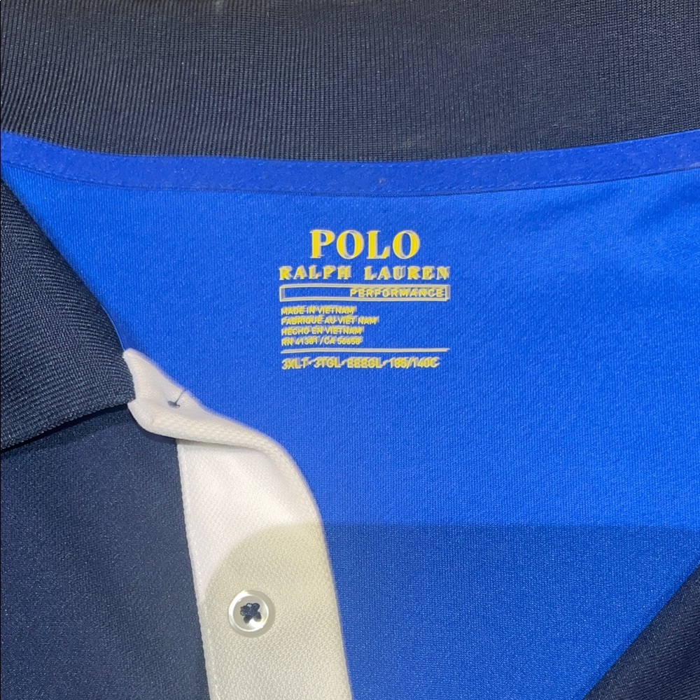 Men's White and Blue Polo Shirt - Picture 2 of 3